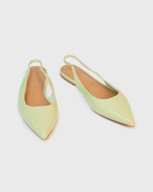 ASOS Design Green Snake Print Flats