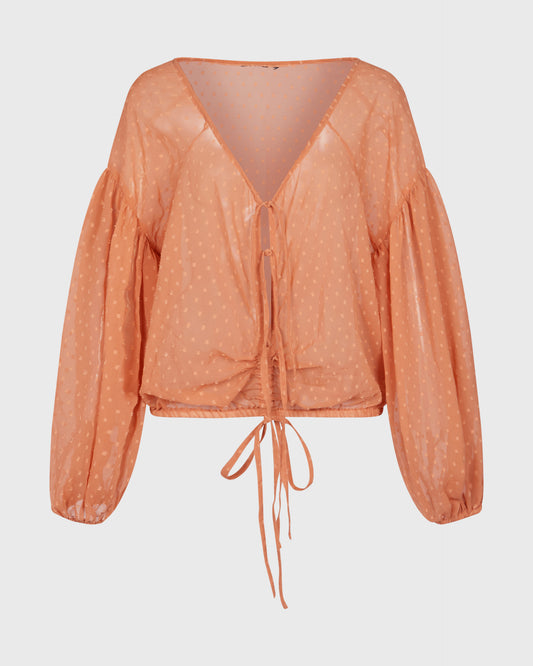 ASOS Mesh Blouse With Front Tie