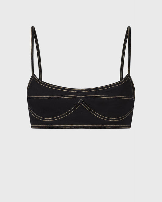 Are You Am I Bralet with Contrast Stitching
