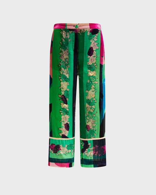 Emilio Pucci Floral Velvet Trousers
