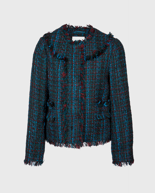LK Bennett Raw Hem Tweed Jacket