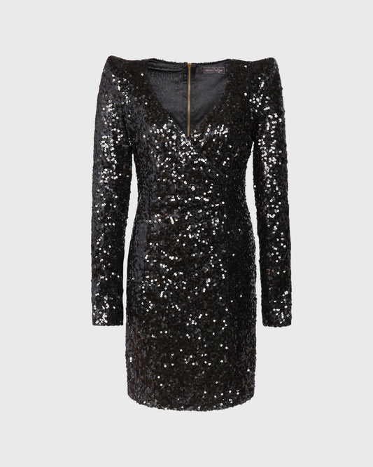 Boohoo Sequin Wrap Front Dress