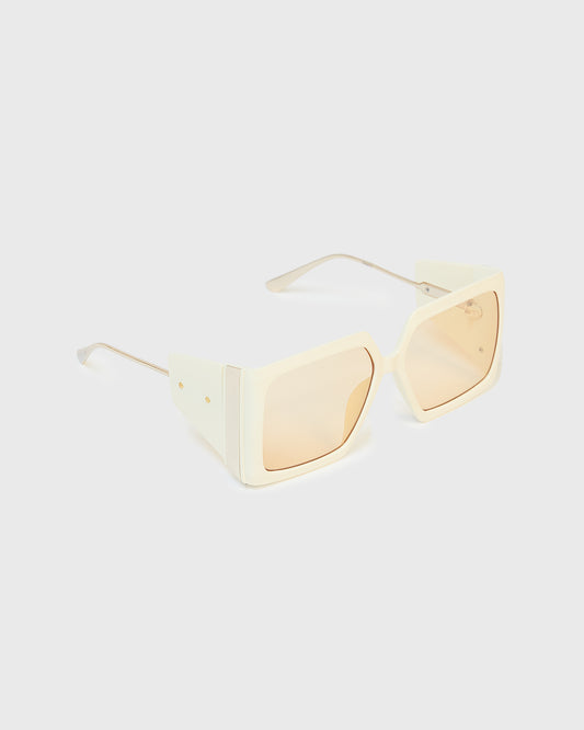 Unbranded Chunky Cream Frame Sunglasses