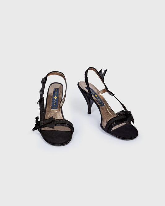 Patrick Cox Bow Detail Strappy Kitten Heels