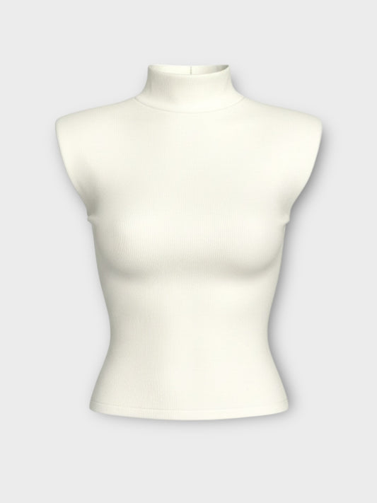 ASOS Design Ribbed Shoulder Pad High Neck Top