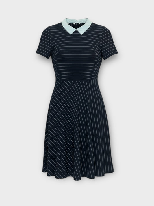 Peter Pan Collar Pinstriped Dress