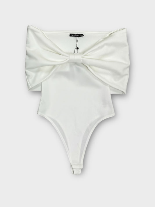 Boohoo Off Shoulder Bow Bodysuit