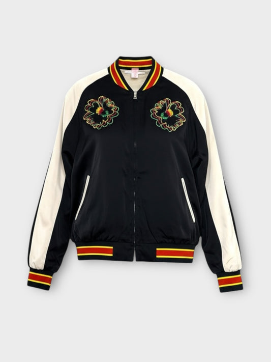 Stella McCartney Silky Embroidered Bomber Jacket
