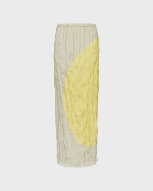 Pier Antonio Gaspari Textured Long Skirt With Yellow Panel