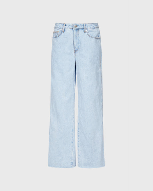 Primark Lightwash Frayed Wide Leg Jeans
