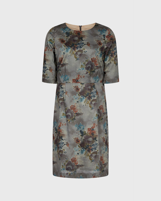 Renato Nucci Dress With Floral And Velvet Detail