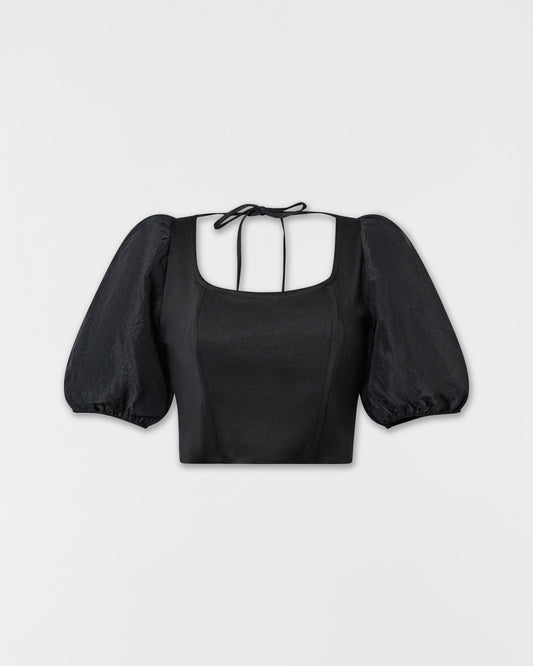 Topshop Puff Sleeve Crop Top