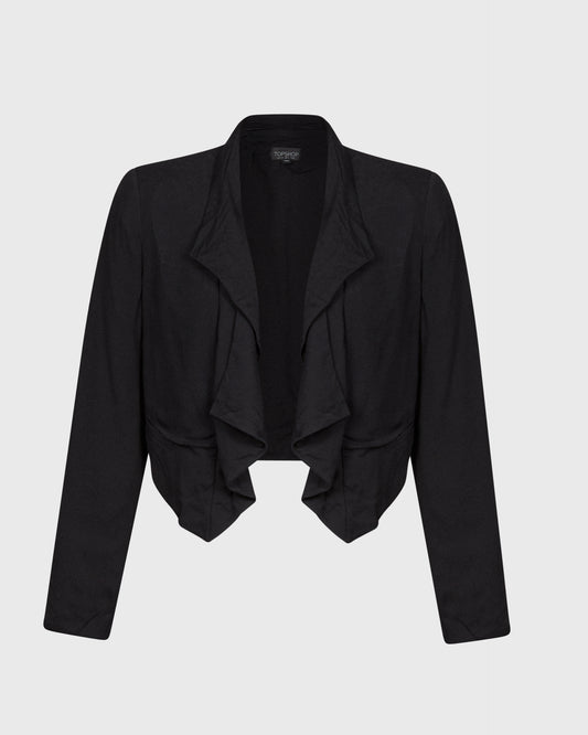 Topshop Ruffled Collar Cropped Jacket