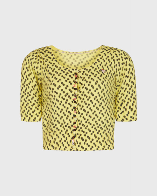 Unbranded Black Polka Dot Short Sleeve Cardigan