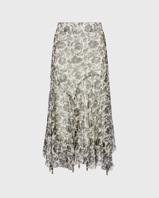 Wallis Floaty Midi Skirt With Floral