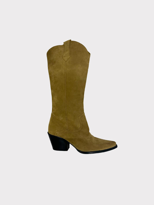 Zara Suede Cowboy Boots