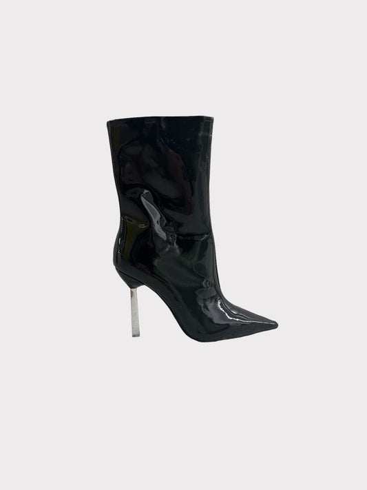 Lamara Patennt Ankle Boots with Metal Heel