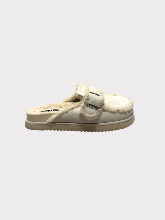 Raid Faux Leather & Shearling Slip on Mules