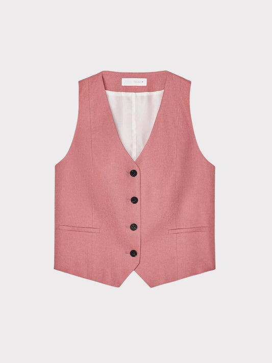 Zara Linen Single Breasted Waistcoat