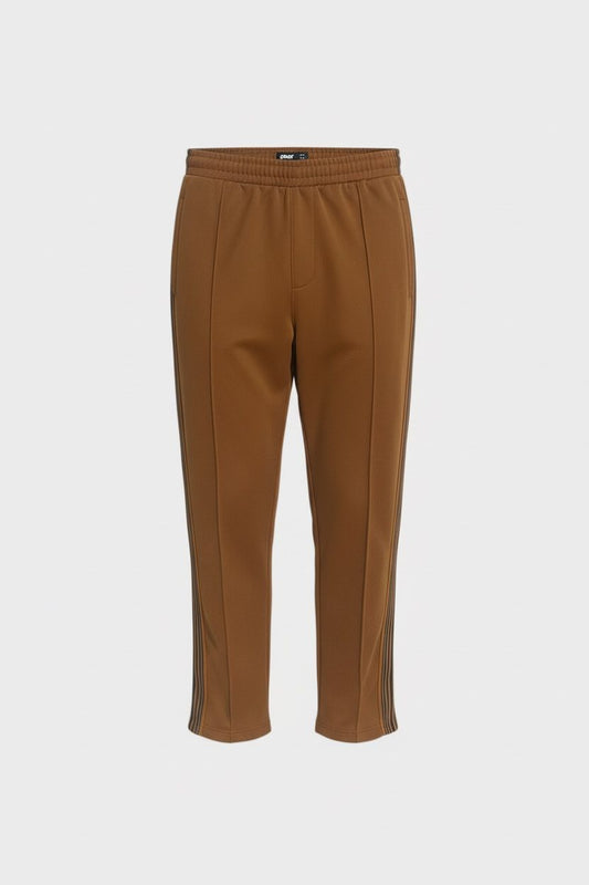 Pull&Bear Wide Leg Stripe Joggers in Burnt Orange