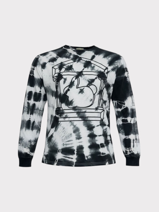 Aries Tie Dye Navy and White Long Sleeve