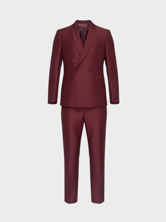 ASOS Design Burgundy Double Breasted Suit