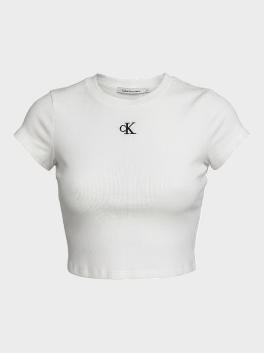 Calvin Klein Ribbed CK Cropped T-shirt