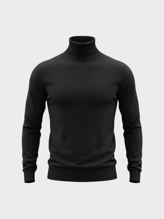 Brave Soul Black Classic Roll Neck Knit