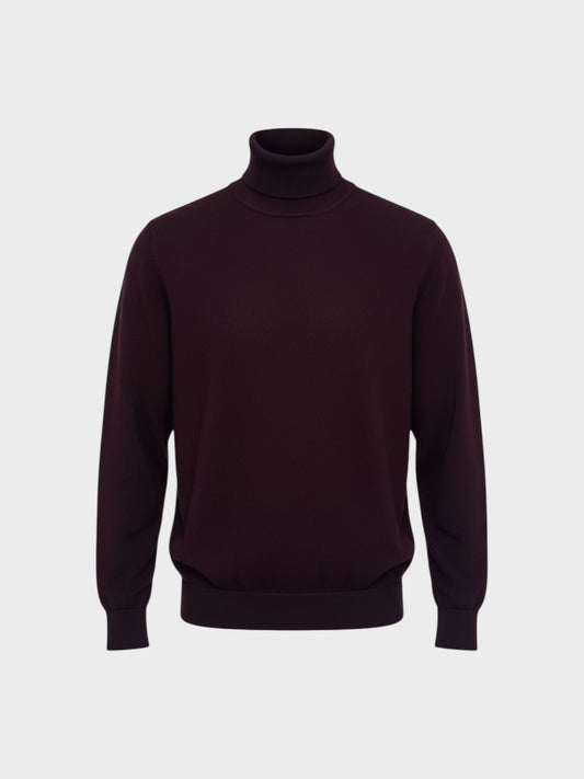 Brave Soul Classic Burgundy Roll Neck Knit