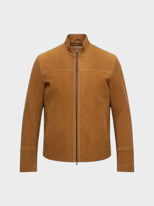 Suede Zip-Up Orange Jacket