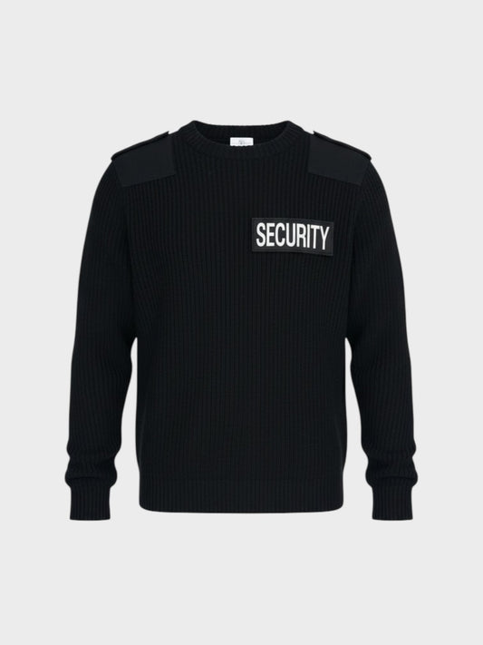 Unbranded Textured Crew Neck Jumper with Security Patches