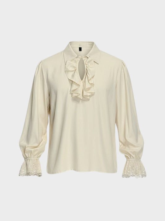 What Lees Ruffle neck and cuff shirt
