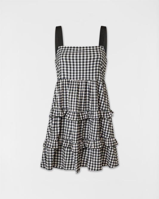 Zara Gingham Ruffle Mini Dress