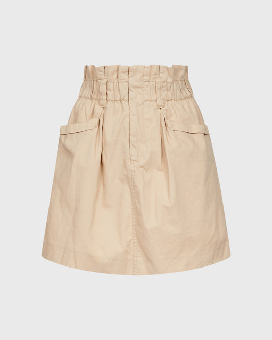 Zara Linen Skirt With Ruched Waist