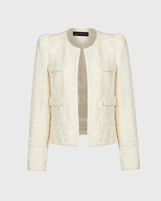 Zara Tweed Open Blazer