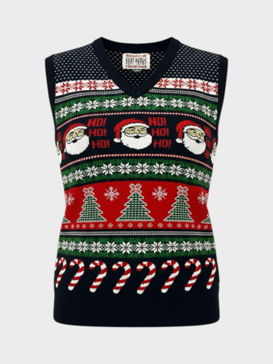 Have a Merry Christmas Ho ho ho Christmas Sleeveless V Neck Jumper