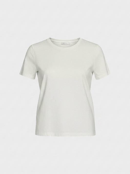 THE FASHION LIBRARY Arket white thick cotton crew neck t-shirt with short sleeves and a classic fit.