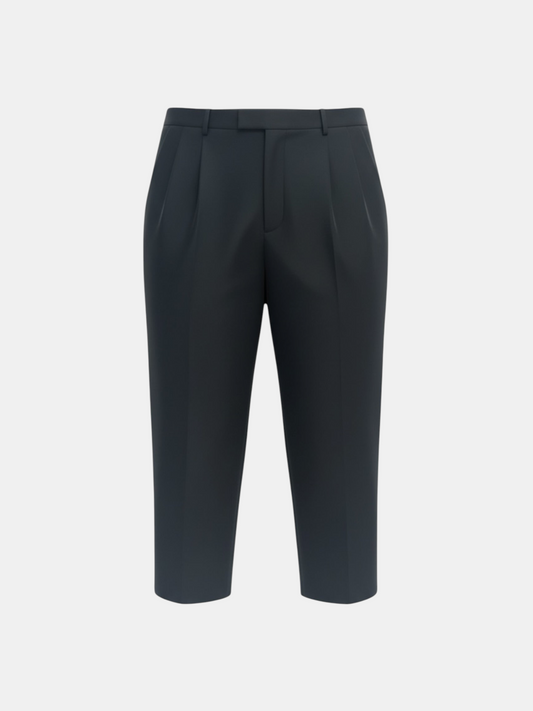 THE FASHION LIBRARY plus size smart straight leg trousers in black with pleated front detail