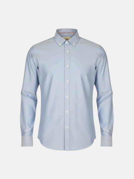 THE FASHION LIBRARY mens light blue cotton oxford work shirt with a button-down collar and long sleeves