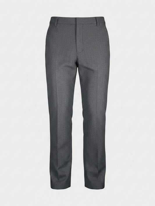 THE FASHION LIBRARY grey tweed style trousers with a tailored fit and classic front crease.