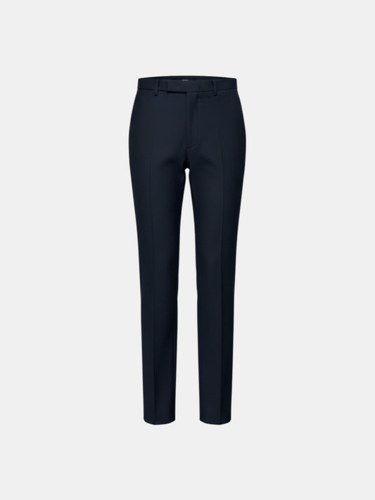 THE FASHION LIBRARY ASOS Design slim fit tailored suit trousers in dark navy wool blend fabric.