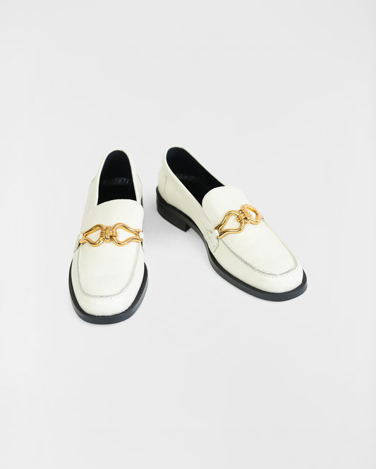 Zara White Loafers