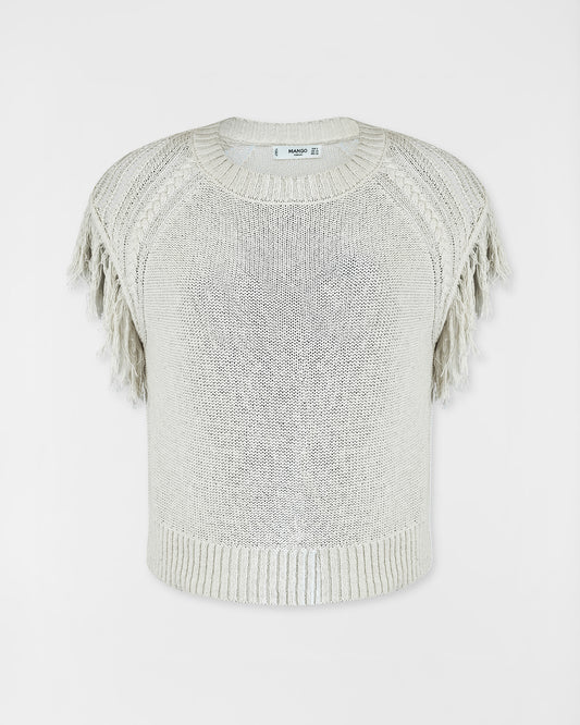 Mango Fringing Knit Jumper