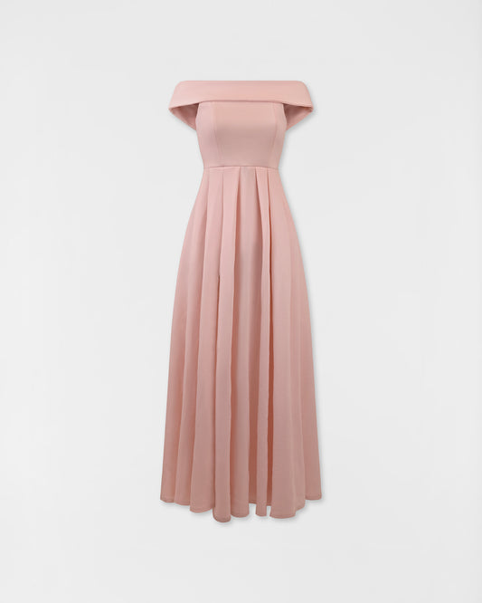 True Violet Off-shoulder Gown